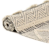 ZNTS Rug Handwoven Wool 140x200 cm White/Grey/Black/Brown 284366