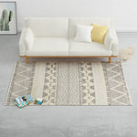 ZNTS Rug Handwoven Wool 140x200 cm White/Grey/Black/Brown 284366