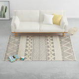 ZNTS Rug Handwoven Wool 140x200 cm White/Grey/Black/Brown 284366