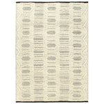 ZNTS Rug Handwoven Wool 140x200 cm White/Black 284370