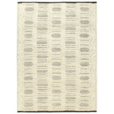 ZNTS Rug Handwoven Wool 140x200 cm White/Black 284370