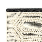 ZNTS Rug Handwoven Wool 140x200 cm White/Black 284370