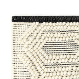 ZNTS Rug Handwoven Wool 140x200 cm White/Black 284370