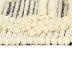 ZNTS Rug Handwoven Wool 140x200 cm White/Black 284370