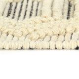 ZNTS Rug Handwoven Wool 140x200 cm White/Black 284370