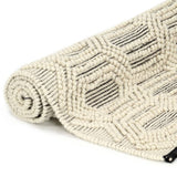 ZNTS Rug Handwoven Wool 140x200 cm White/Black 284370