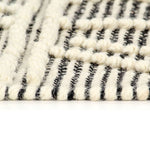 ZNTS Rug Handwoven Wool 80x150 cm Black/White 284376