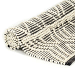 ZNTS Rug Handwoven Wool 80x150 cm Black/White 284376