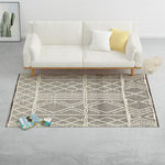 ZNTS Rug Handwoven Wool 80x150 cm Black/White 284376