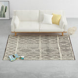 ZNTS Rug Handwoven Wool 80x150 cm Black/White 284376