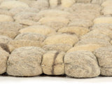 ZNTS Rug Wool Felt Pebble 120x170 cm Beige/Grey/Brown/Chocolate 284381