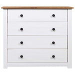 ZNTS Side Cabinet White 80x40x73 cm Pine Panama Range 282660