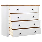 ZNTS Side Cabinet White 80x40x73 cm Pine Panama Range 282660
