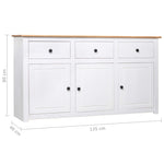 ZNTS Sideboard White 135x40x80 cm Solid Pinewood Panama Range 282705