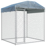 ZNTS Outdoor Dog Kennel with Canopy Top 193x193x225 cm 145026