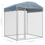 ZNTS Outdoor Dog Kennel with Canopy Top 193x193x225 cm 145026