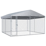 ZNTS Outdoor Dog Kennel with Roof 382x382x225 cm 145029