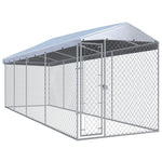 ZNTS Outdoor Dog Kennel with Roof 760x190x225 cm 145031