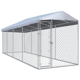 ZNTS Outdoor Dog Kennel with Roof 760x190x225 cm 145031