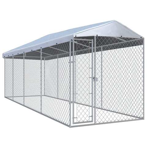 ZNTS Outdoor Dog Kennel with Roof 760x190x225 cm 145031