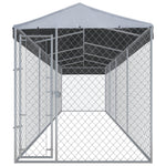 ZNTS Outdoor Dog Kennel with Roof 760x190x225 cm 145031