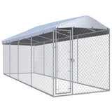 ZNTS Outdoor Dog Kennel with Roof 760x190x225 cm 145031