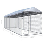 ZNTS Outdoor Dog Kennel with Roof 760x190x225 cm 145031