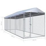 ZNTS Outdoor Dog Kennel with Roof 760x190x225 cm 145031