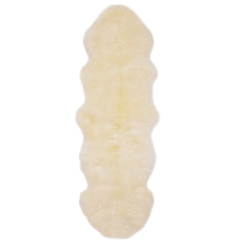 ZNTS Sheep Leather Rug 60x180 cm White 283880