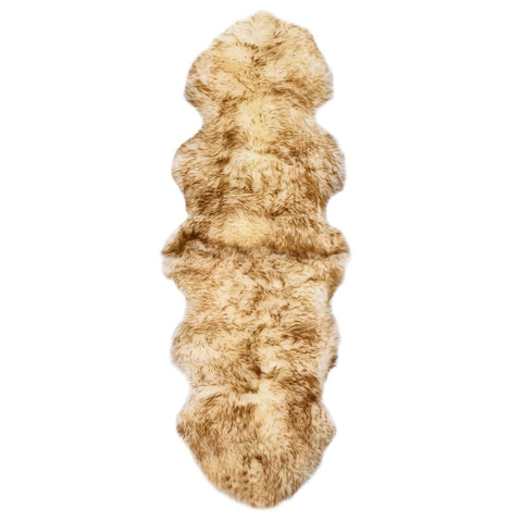 ZNTS Sheepskin Rug 60x180 cm Brown Melange 283882