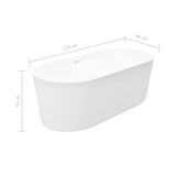 ZNTS Freestanding Bathtub White Acrylic 204 L 145240