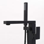 ZNTS Freestanding Bathtub Faucet Black Stainless Steel 90 cm 145096