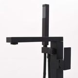 ZNTS Freestanding Bathtub Faucet Black Stainless Steel 90 cm 145096