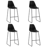 ZNTS Bar Chairs 4 pcs Black Plastic 281502