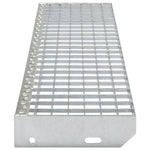 ZNTS Stair Treads 4 pcs Press-locked Galvanised Steel 700x240 mm 145252