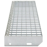 ZNTS Stair Treads 4 pcs Press-locked Galvanised Steel 700x240 mm 145252
