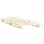 ZNTS Pallet Bed Frame Solid Pine Wood 100x200 cm 285235