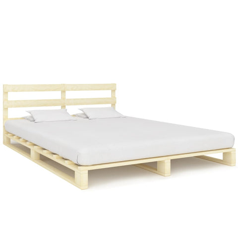 ZNTS Pallet Bed Frame Solid Pine Wood 140x200 cm 285244