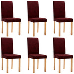 ZNTS Dining Chairs 6 pcs Wine Red Fabric 277173