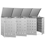ZNTS Quadruple Wheelie Bin Shed 240 L Stainless Steel 145382