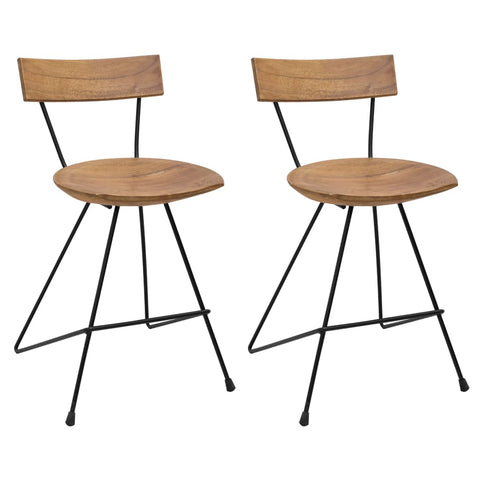 ZNTS Dining Chairs 2 pcs Solid Teak Wood 285204