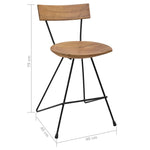ZNTS Dining Chairs 2 pcs Solid Teak Wood 285204