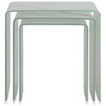 ZNTS Nesting Coffee Tables 3 pcs White Marble Effect 42x42x41.5 cm Tempered Glass 284737