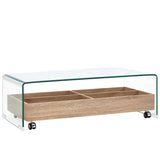 ZNTS Coffee Table Clear 98x45x31 cm Tempered Glass 284746