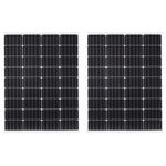 ZNTS 2x Solar Panels 100W Monocrystalline Aluminium and Safety Glass 145285