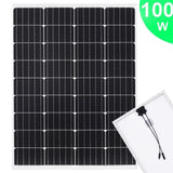 ZNTS 2x Solar Panels 100W Monocrystalline Aluminium and Safety Glass 145285