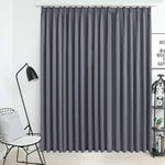 ZNTS Blackout Curtain with Hooks Grey 290x245 cm 134433