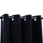 ZNTS Blackout Curtain with Metal Rings Velvet Black 290x245 cm 134491
