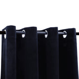 ZNTS Blackout Curtain with Metal Rings Velvet Black 290x245 cm 134491