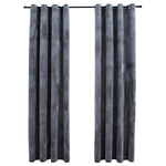 ZNTS Blackout Curtains with Rings 2 pcs Velvet Anthracite 140x175 cm 134496